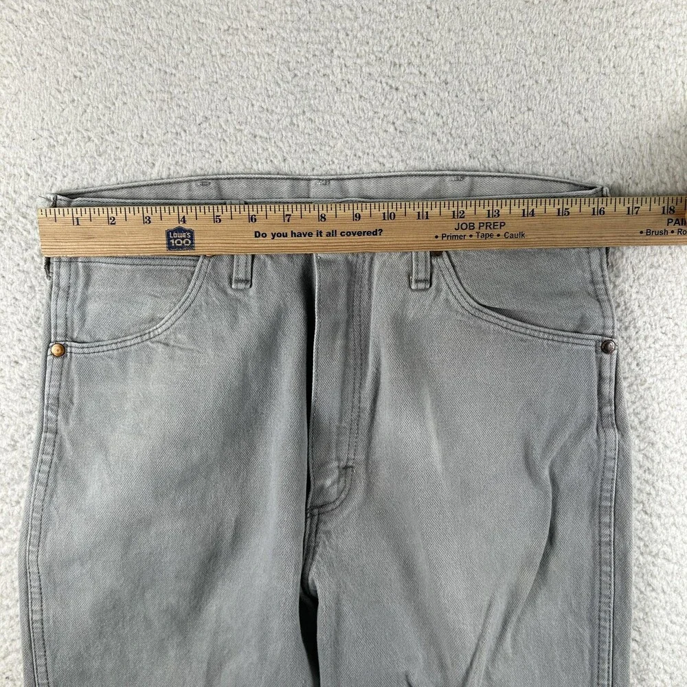 Vintage Wrangler Jeans Mens 32x35 Gray Regular Straight Ideal Zipper 3MWZPG 80s